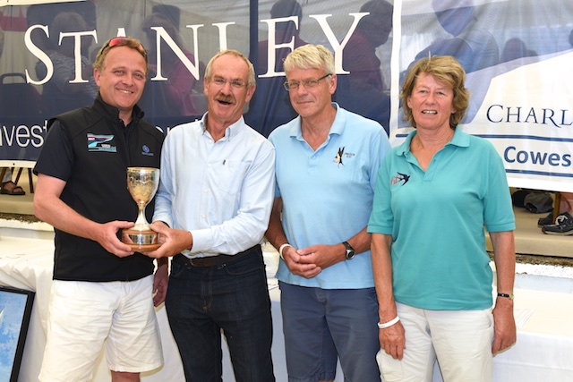 Magnus Wheatley of Charles Stanley Direct presents the Charles Stanley 1792 Cup to overall winners, Swallow sailor Mike Wigmore and crew of Gwaihir. © Rick Tomlinson